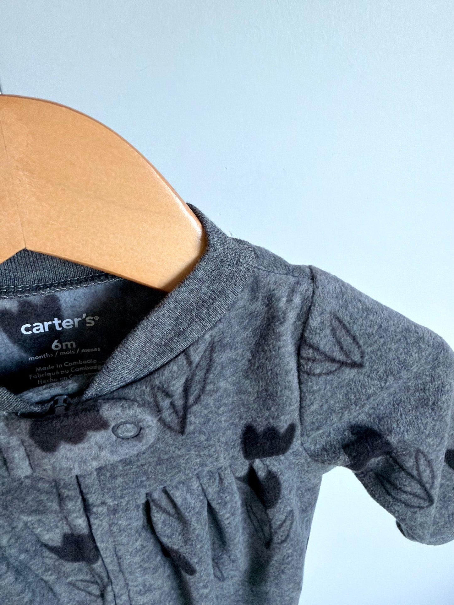 Grey Fleece Tulip Sleeper / 6m