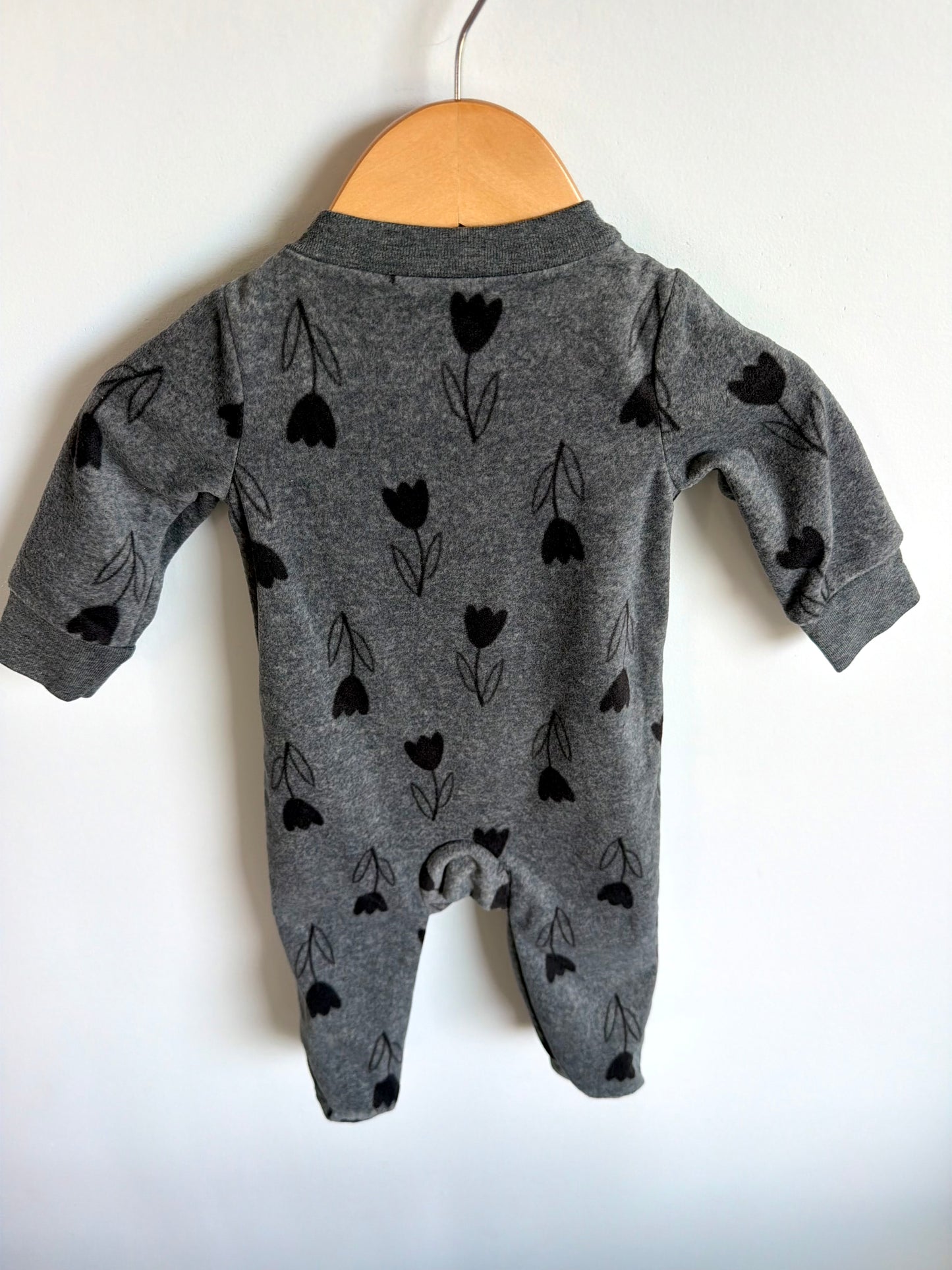 Grey Fleece Tulip Sleeper / 6m