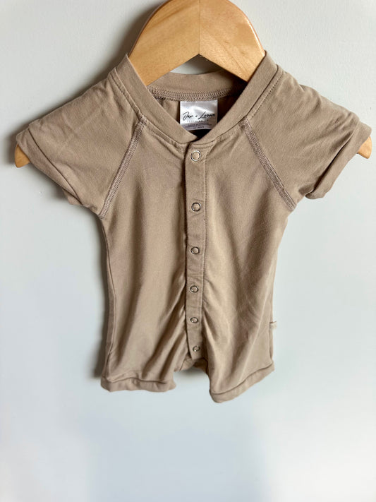 Jax + Lennon Brown Romper / 0-6m