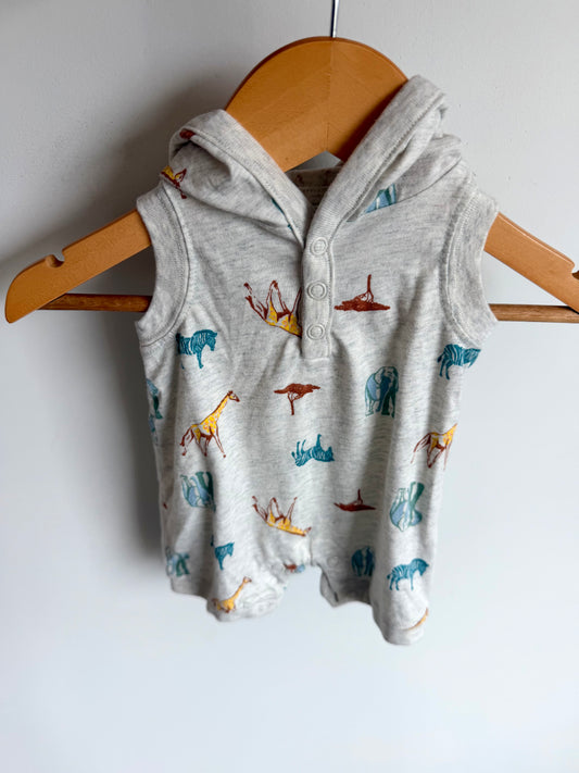 Hood Safari Animal Romper / 0m