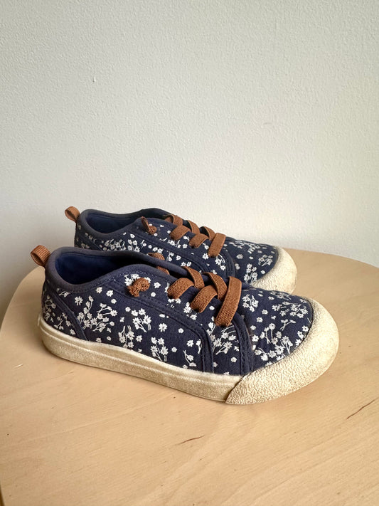 Navy Floral Shoes / Size 11 Little Kid (No Shipping)