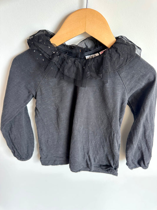 Zara Tulle Black Top / 2-3T