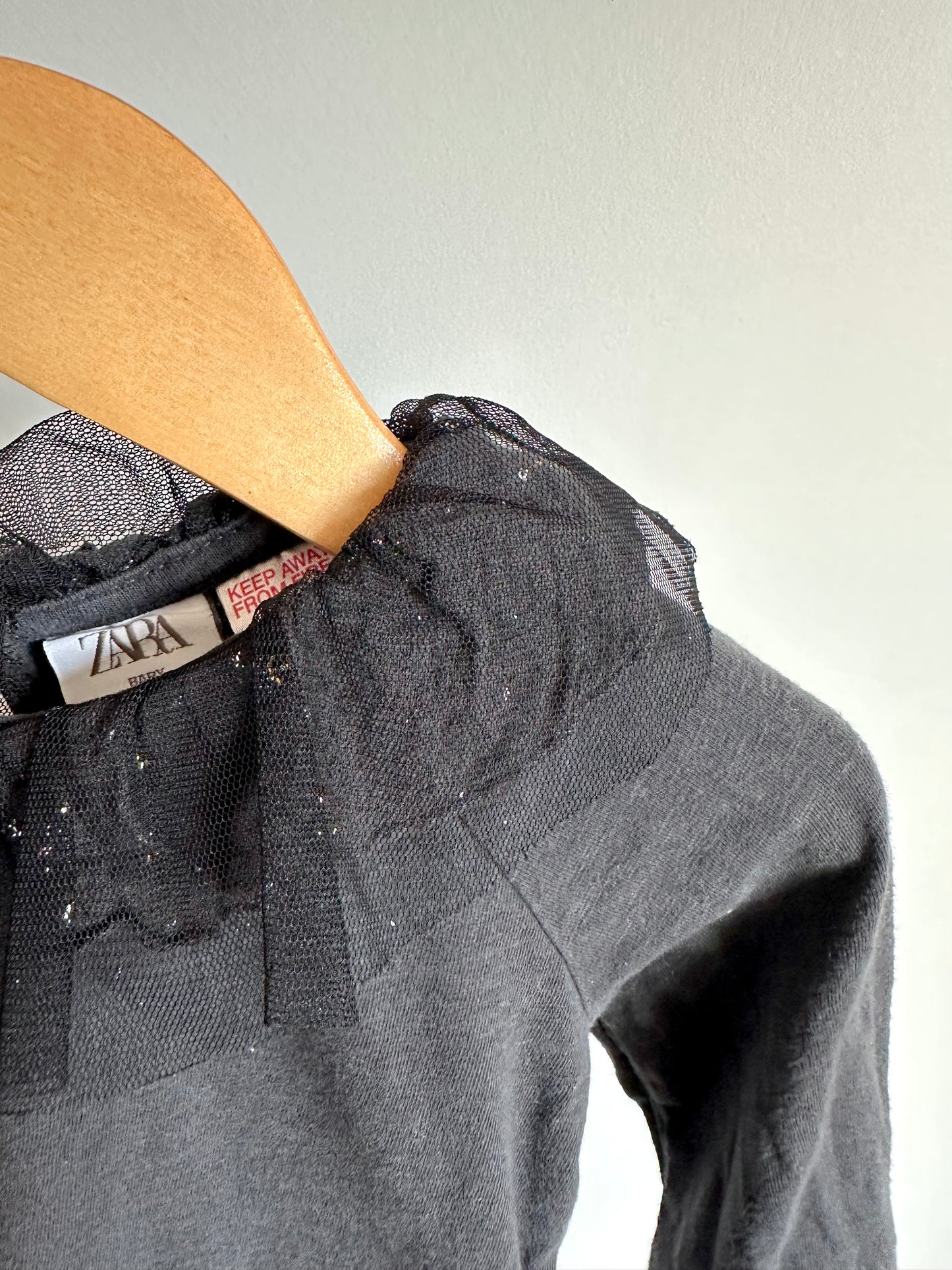 Zara Tulle Black Top / 2-3T