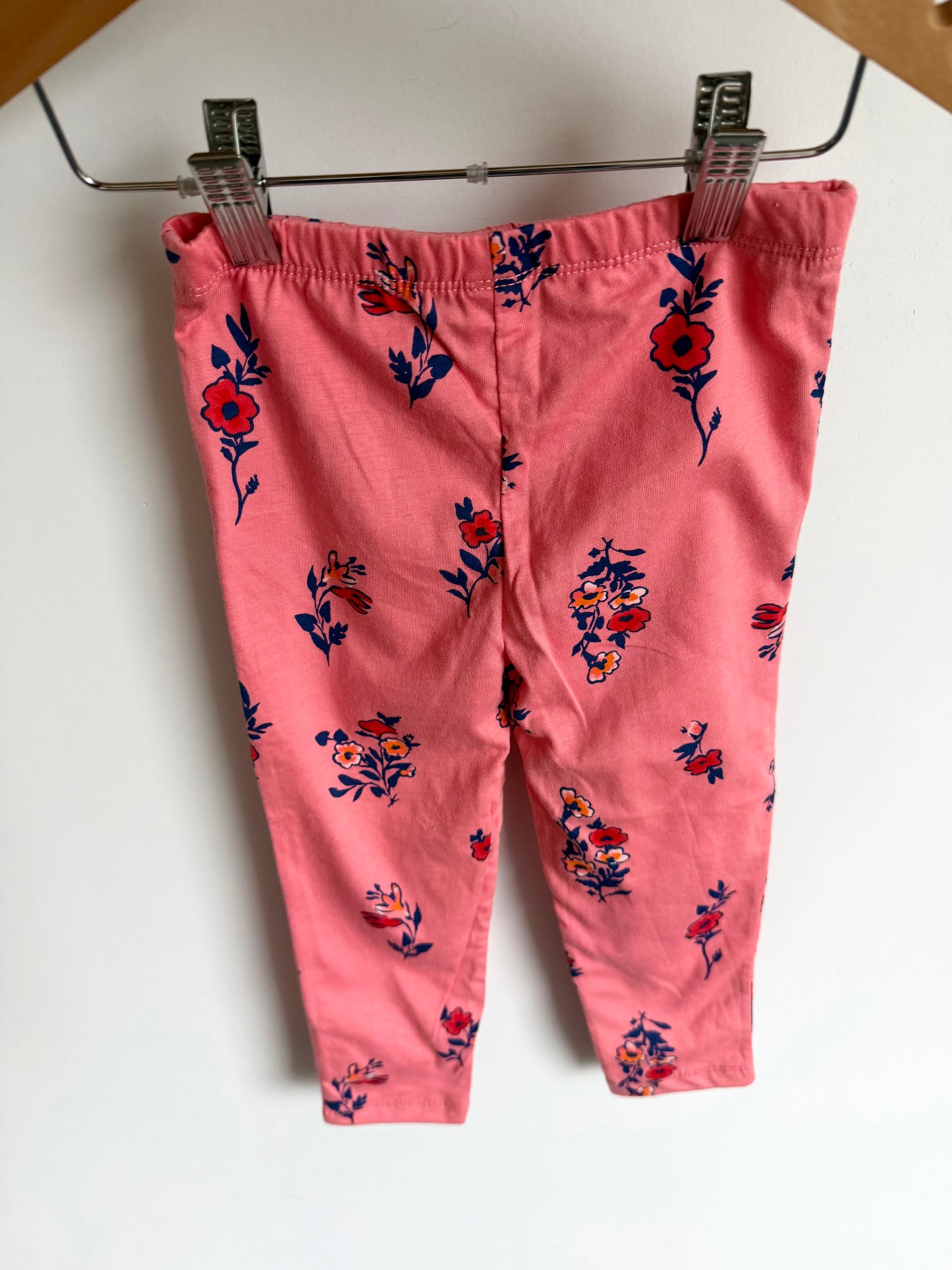 Pink Flower with Navy Leaves Pants / 24m