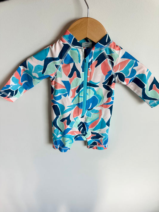 Palm Leaves Short Swim Suit / 0-3m