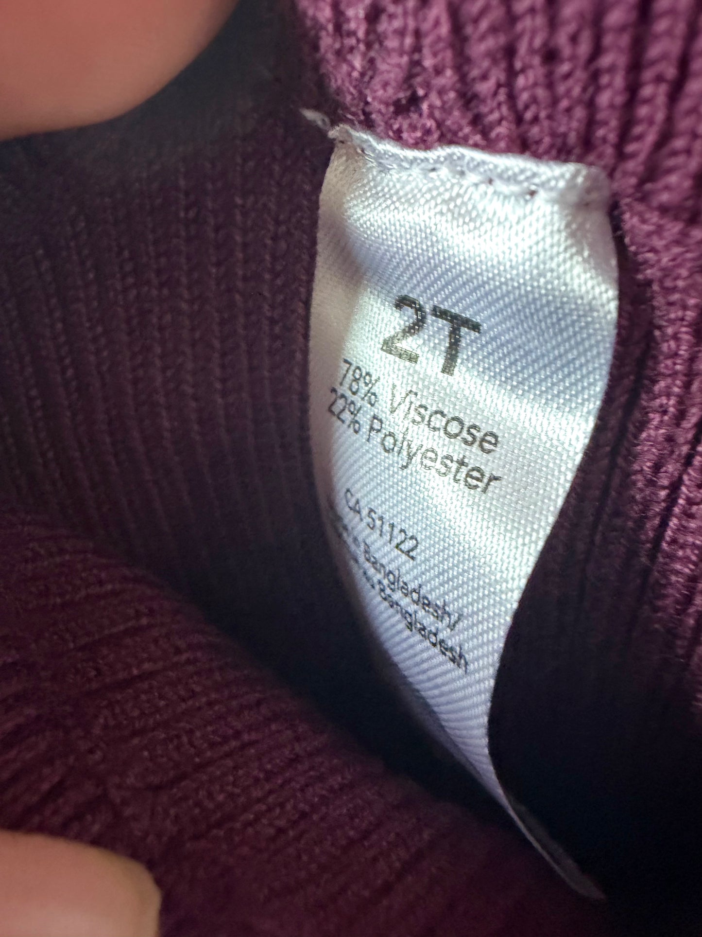 Maroon Ribbed Leggings / 24m