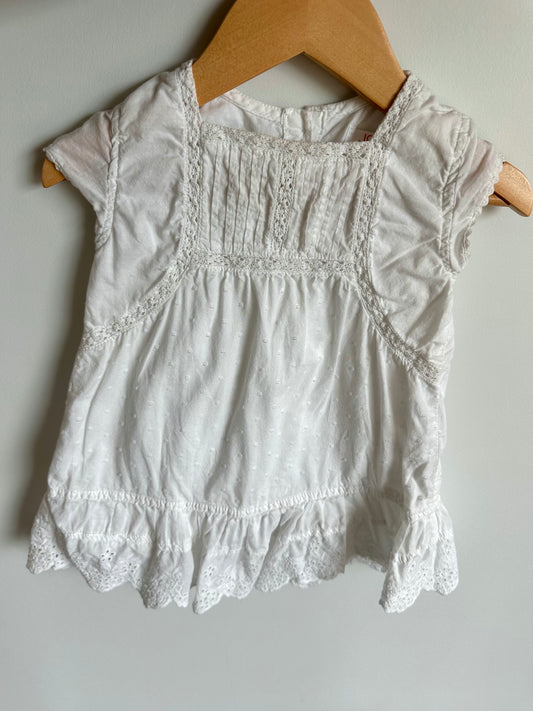 White Embroidery Detail Dress / 18-24m