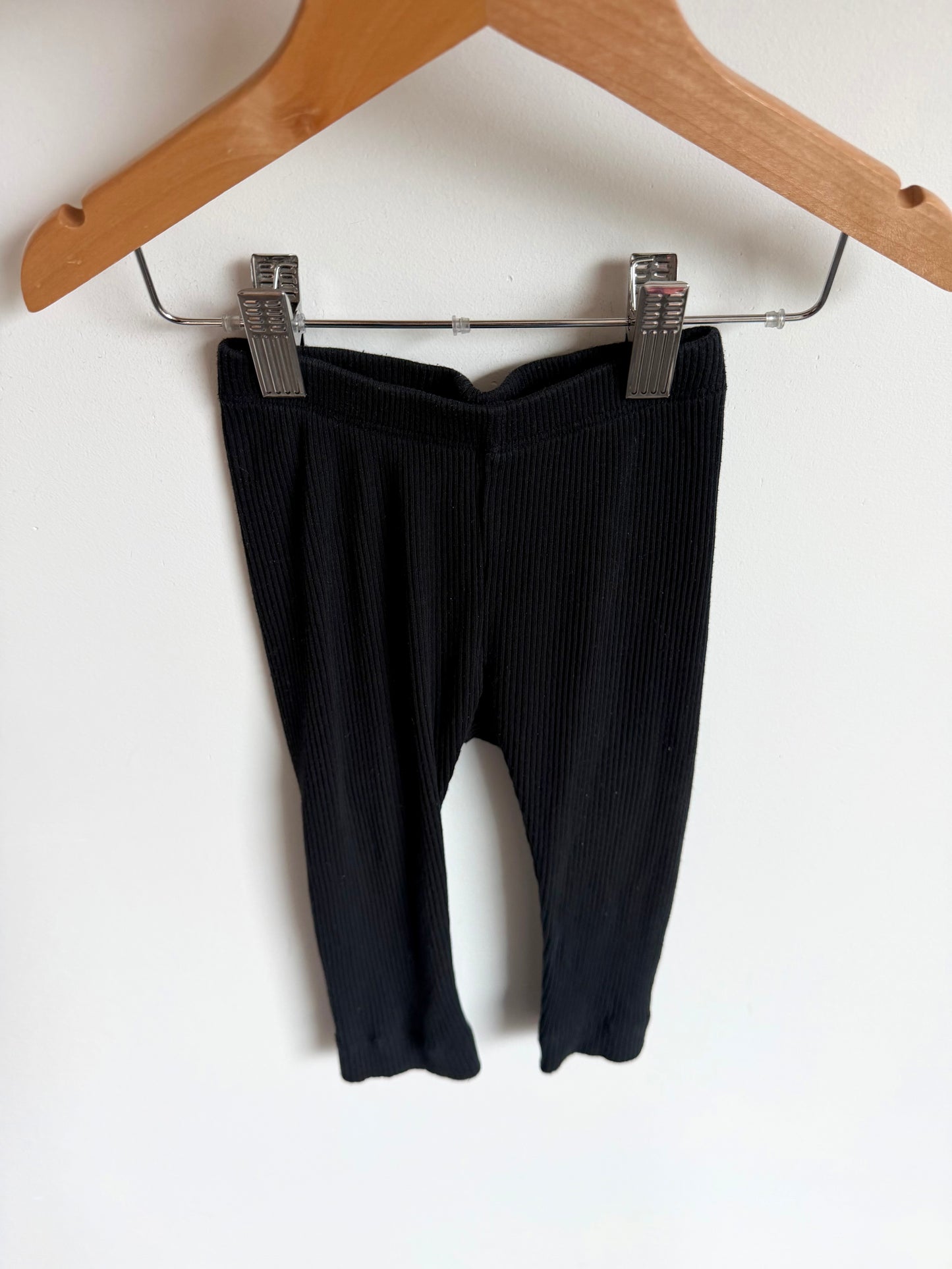 Black Ribbed Pants / 12-18m