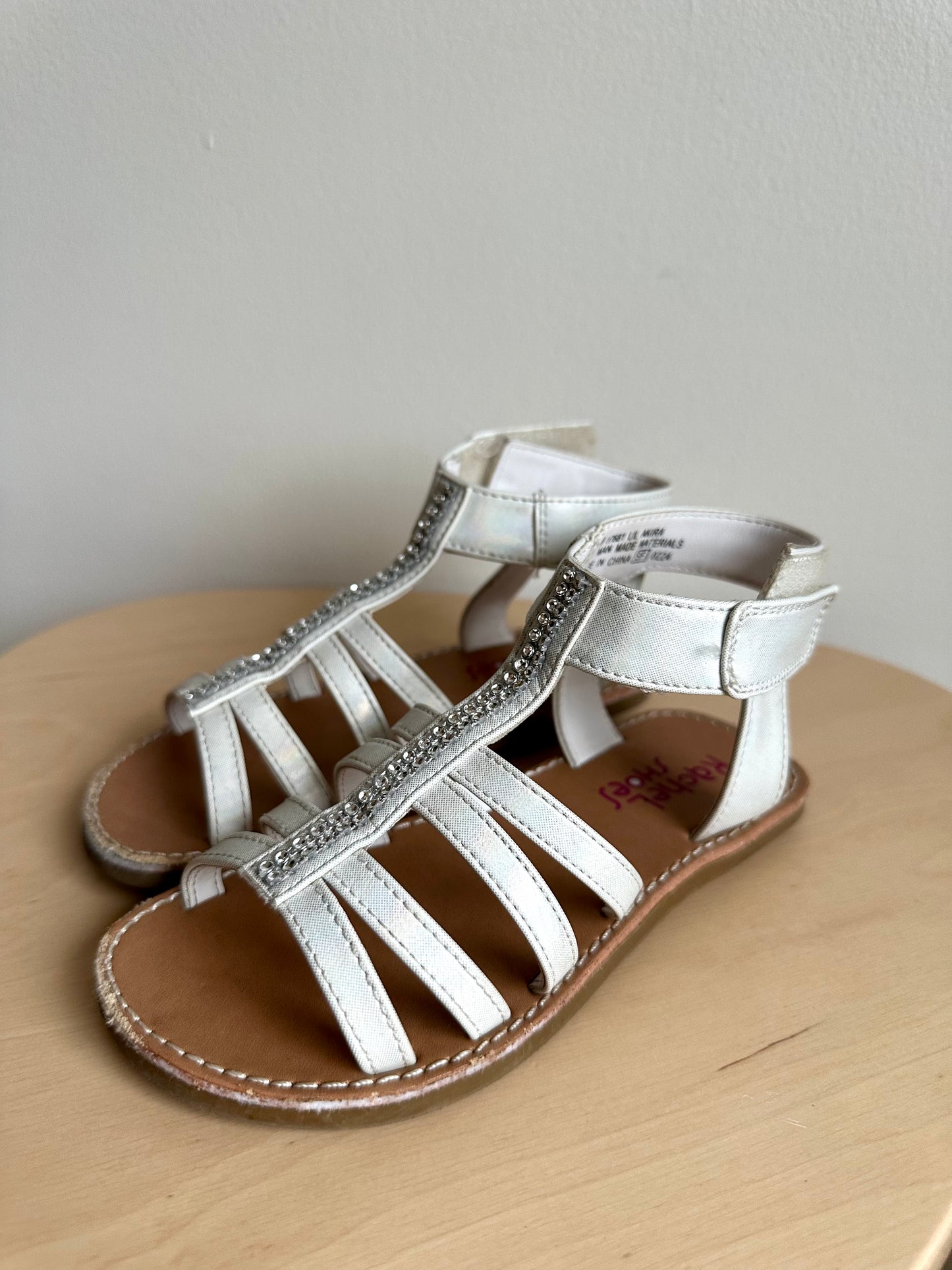 White Rhinestone Sandals / Size 10 Toddler