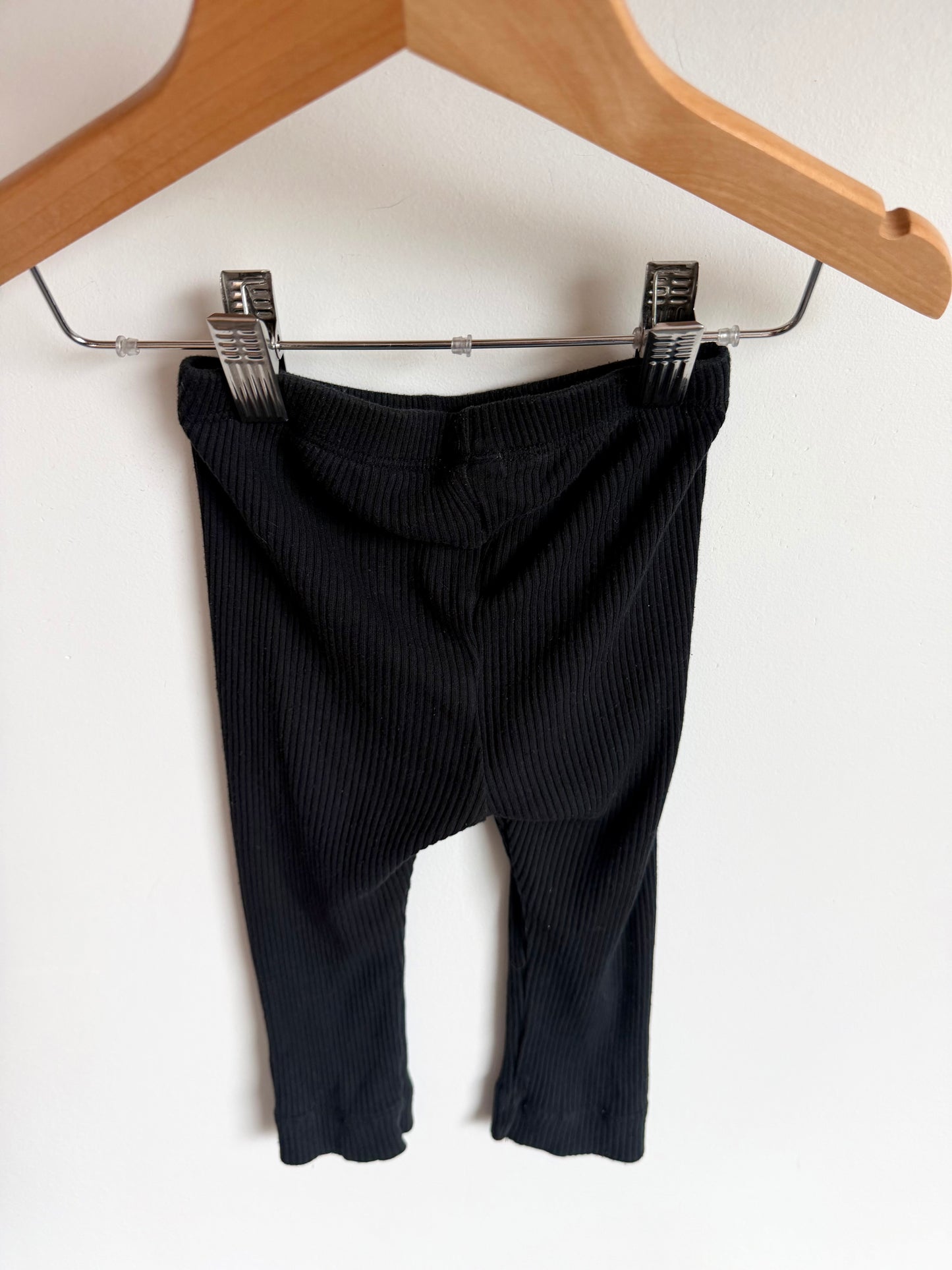 Black Ribbed Pants / 12-18m