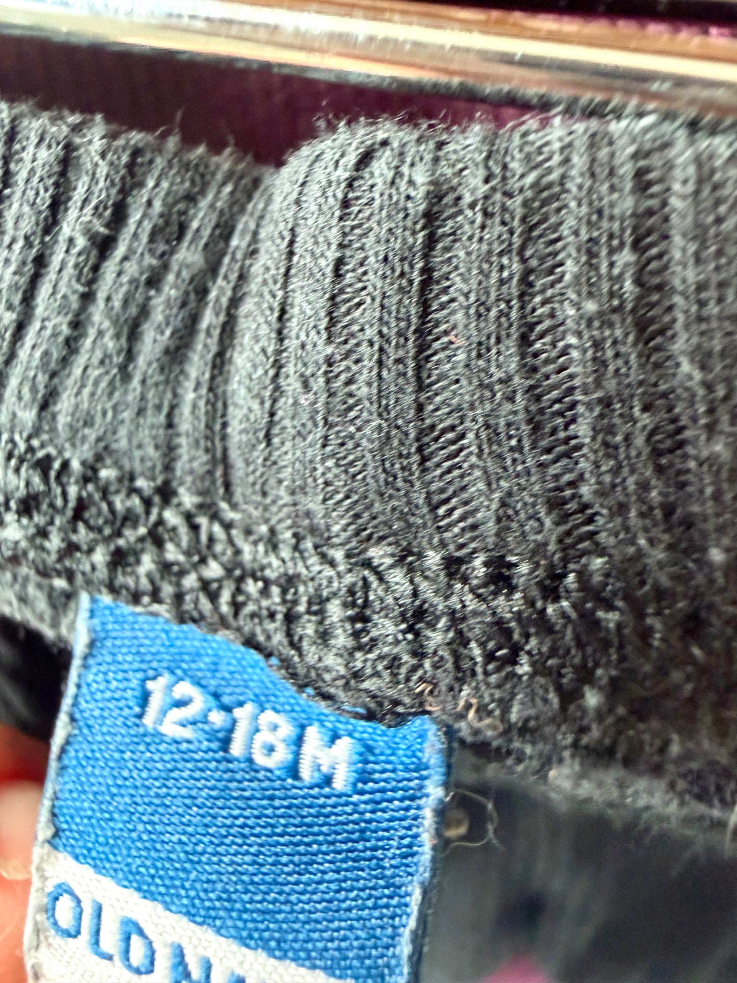 Black Ribbed Pants / 12-18m