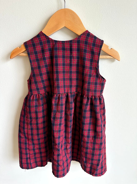 Vintage Plaid Red Dress / 2-3T