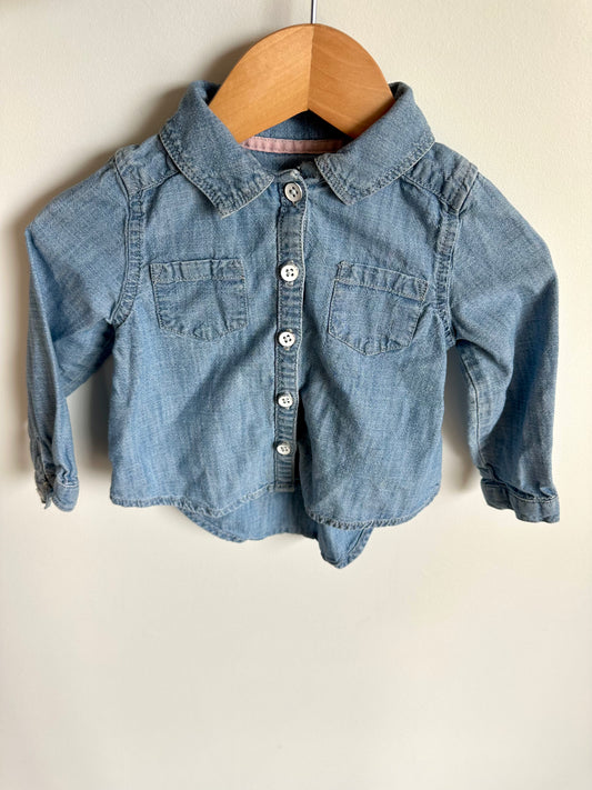 Chambray Button Up Top / 18-24m