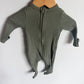 Olive Ribbed Footed Sleeper / 0-3m