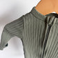 Olive Ribbed Footed Sleeper / 0-3m
