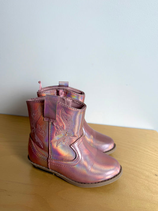 Pink Shiny Cowboy Boots / Size 8 Toddler