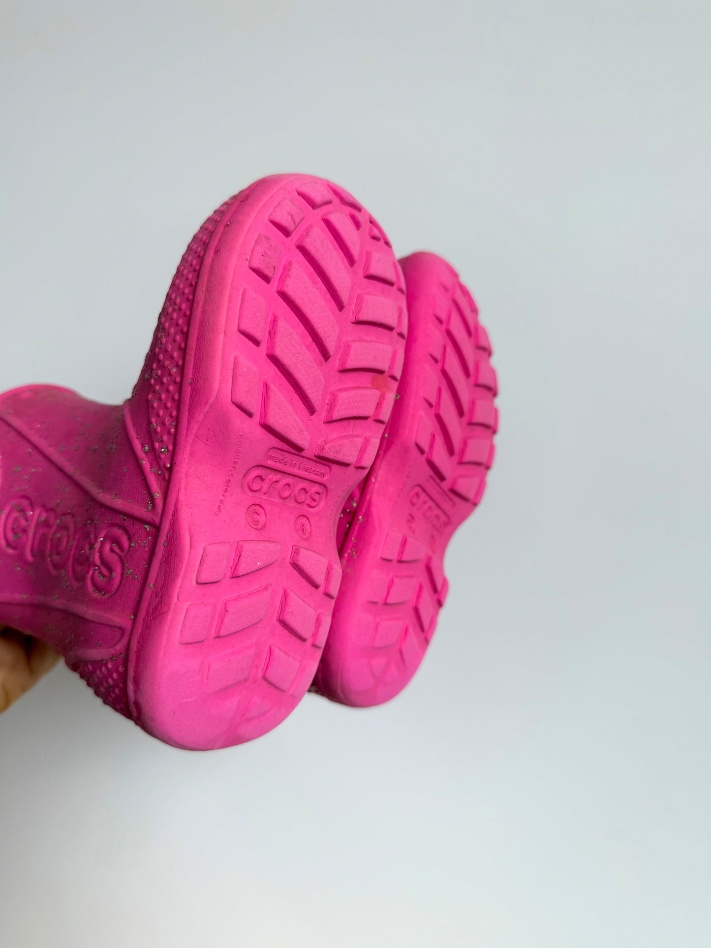 Crocs Sparkly Pink Boots / Size 8 Toddler