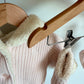 Gap Pink Knit Faux Fur Lined Hooded Cardigan + Boots Set / 6-12m