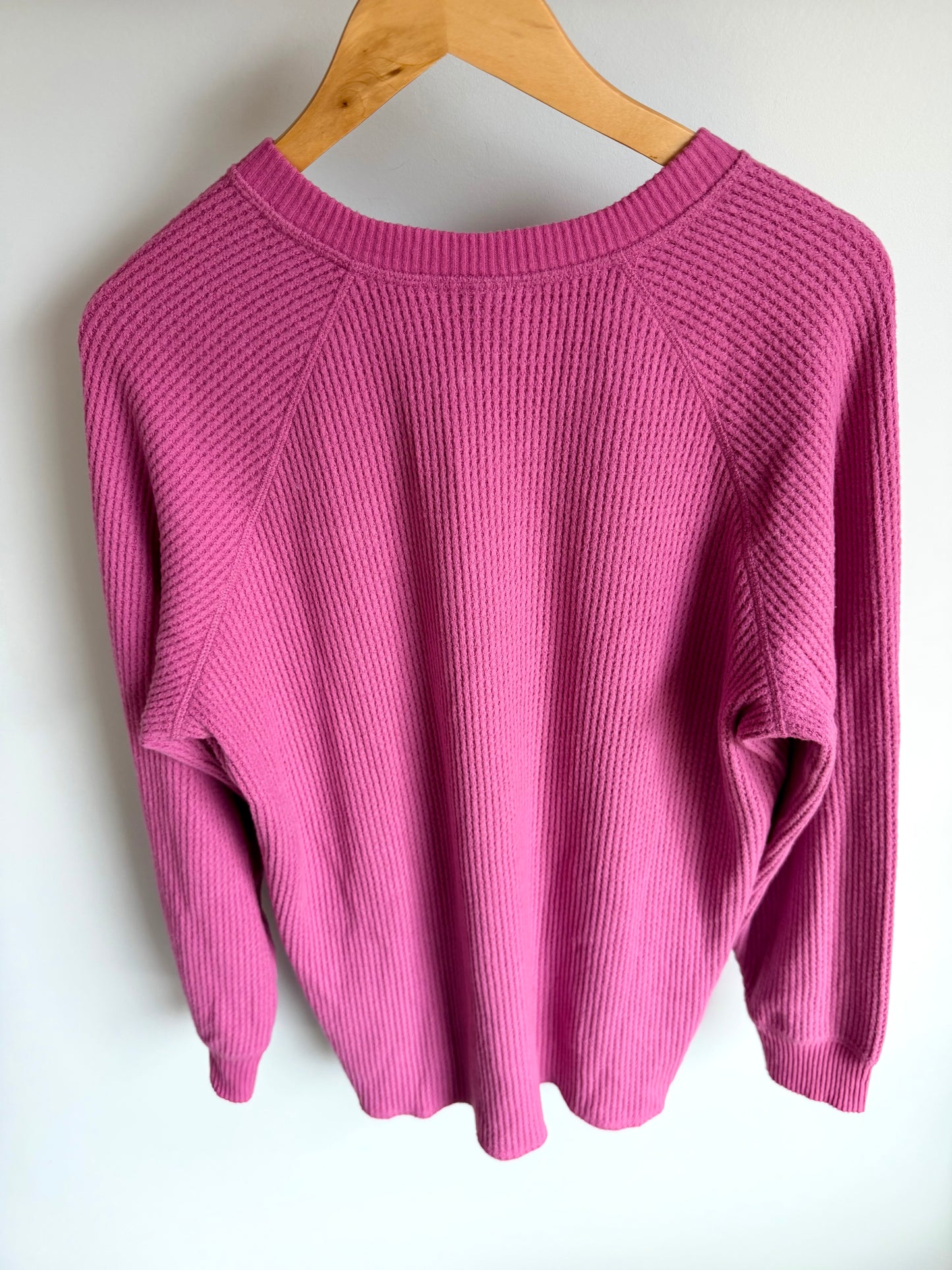 Pink 3 Button Long Sleeve Maternity Top / Large