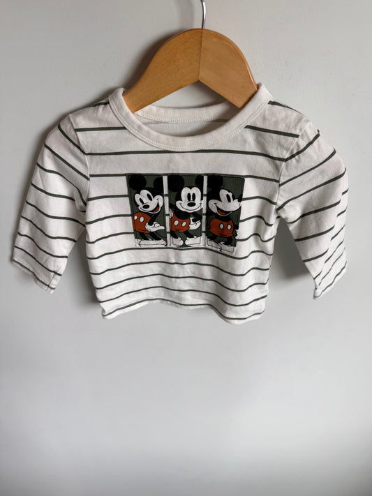 Mickey Long Sleeve Striped Top / 9m