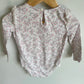 White Floral Bodysuit with Ruffle Trim / 18m