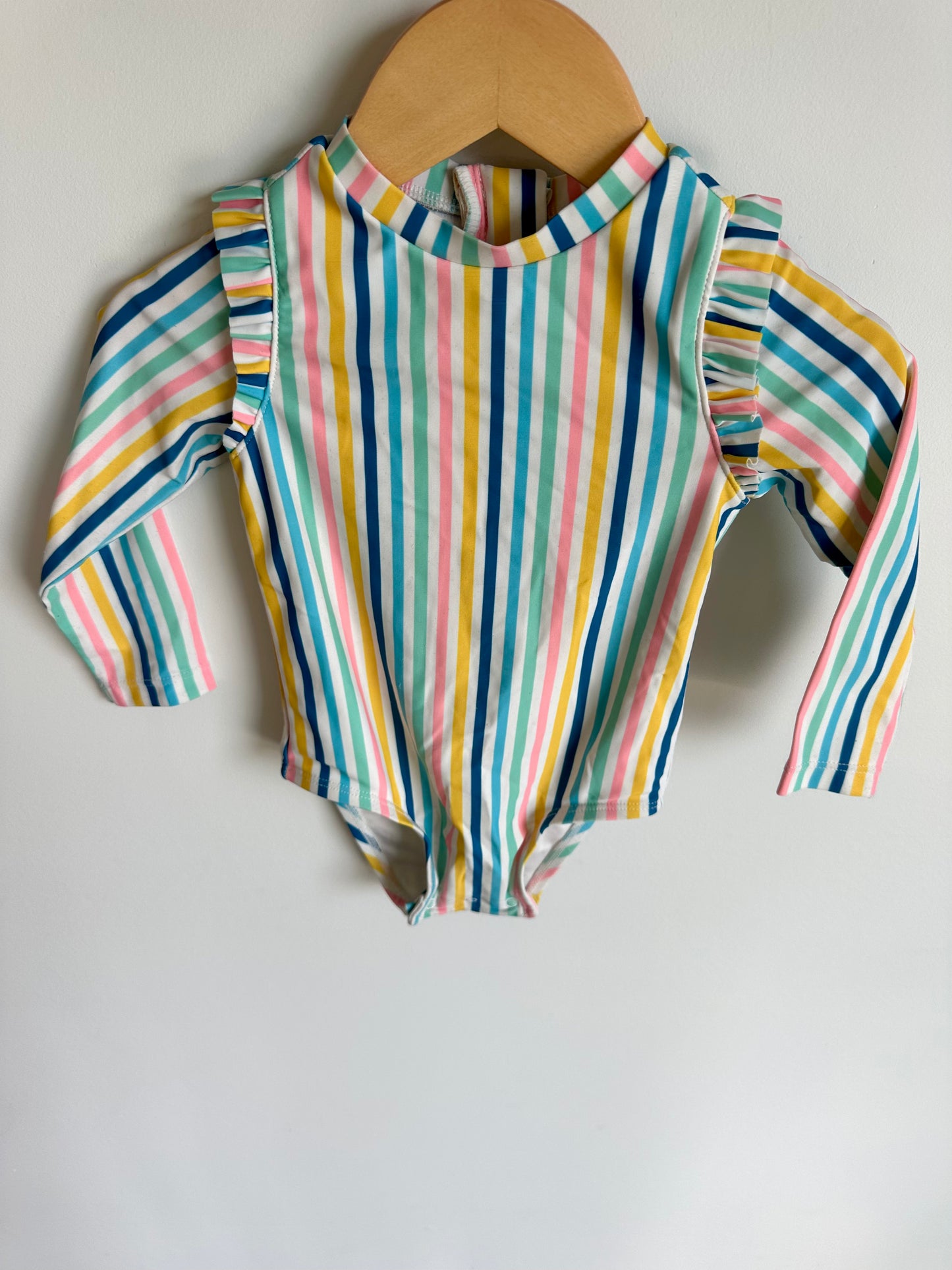 Colored Stripes Longsleeve Swimsuit / 12-18m