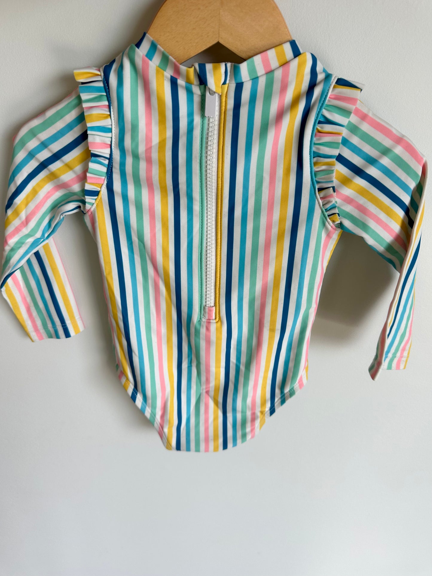 Colored Stripes Longsleeve Swimsuit / 12-18m