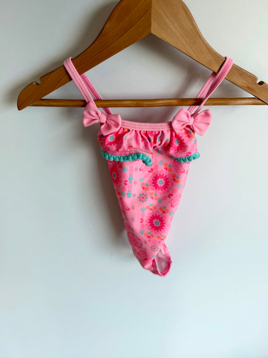 Pink Patterned Swimsuit with Bow / 12m
