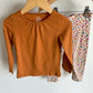 Orange Top + Floral Pants Set / 4T