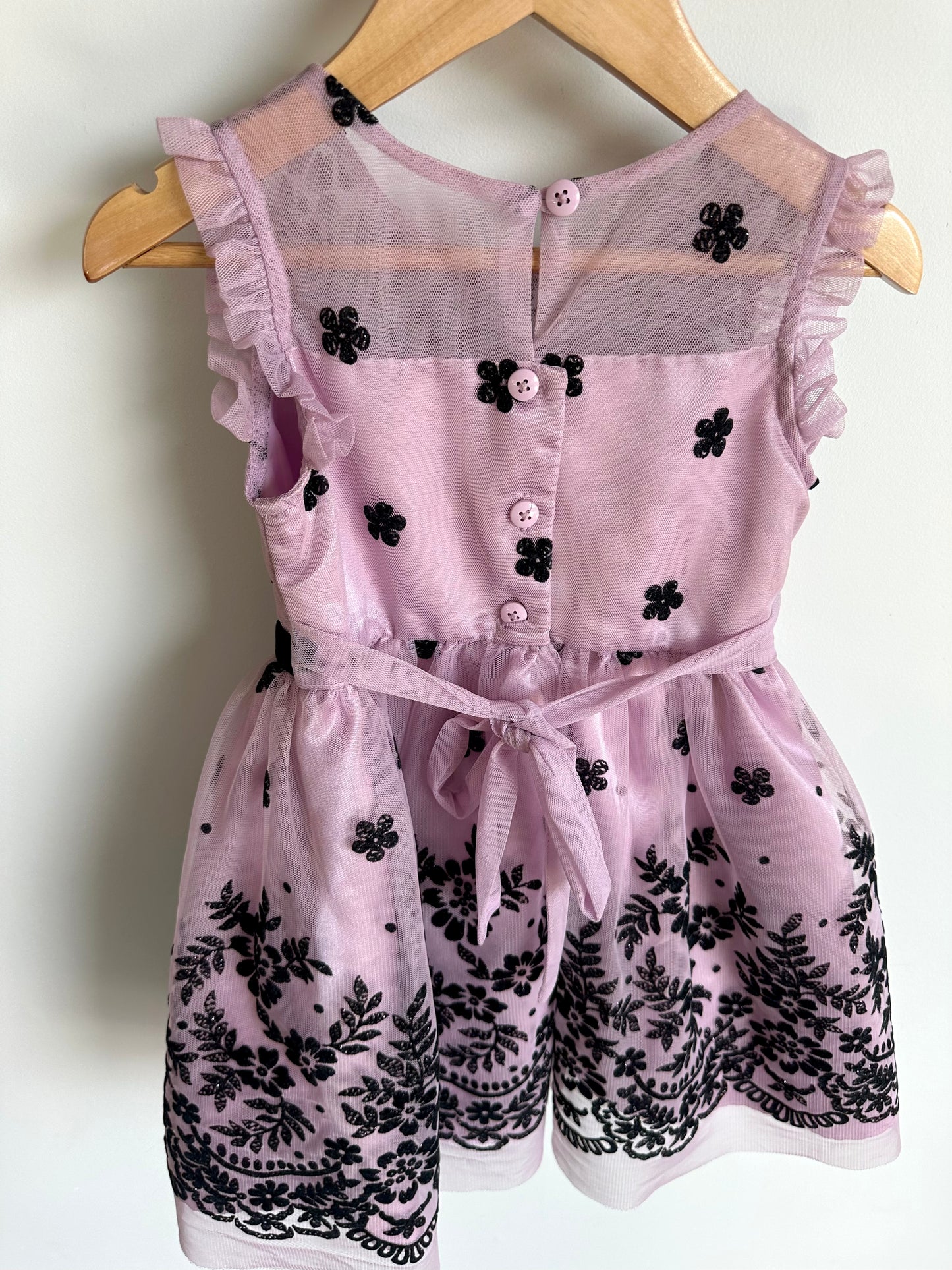 Formal Blush Dress with Black Details / 4T