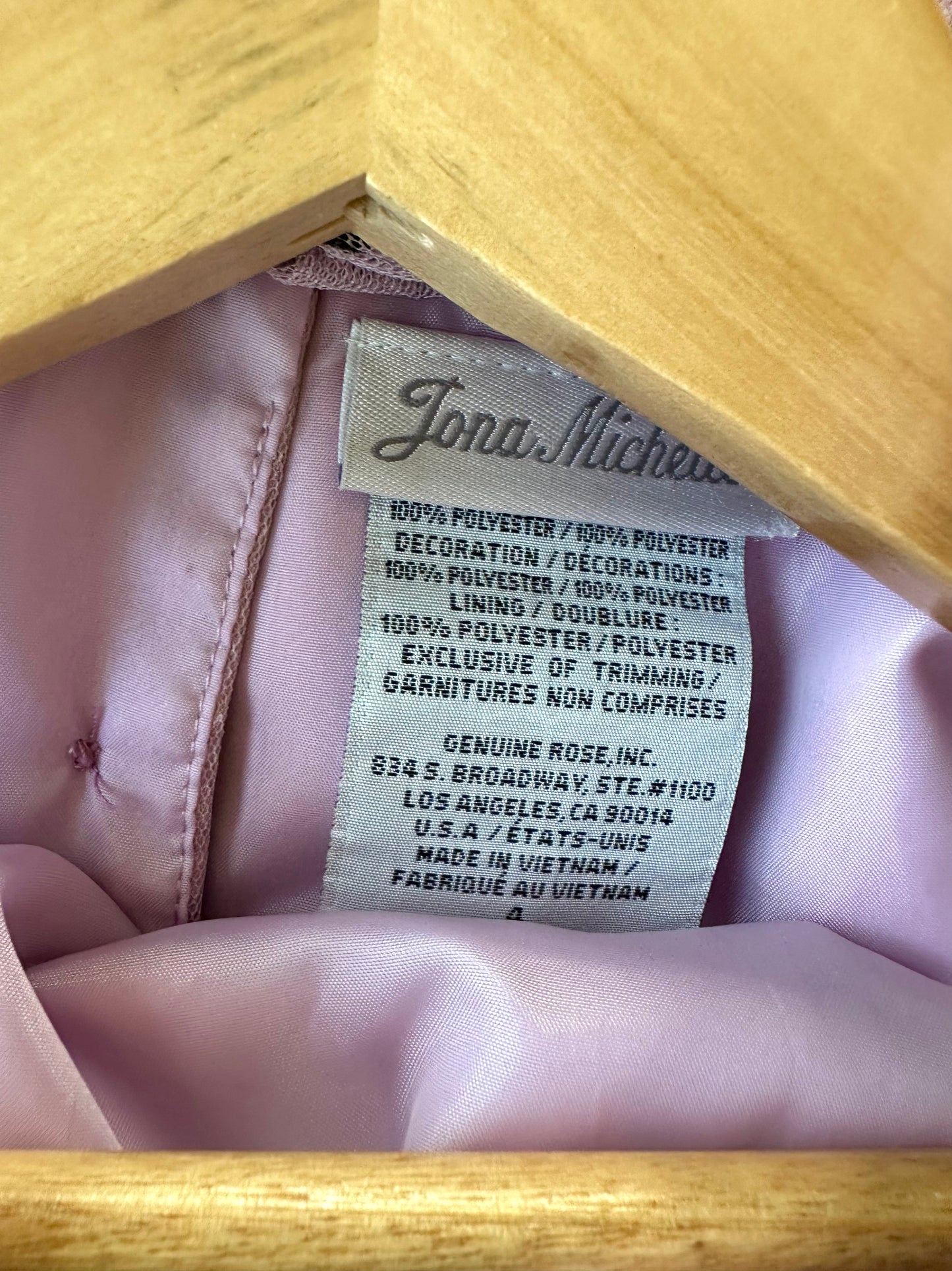 Formal Blush Dress with Black Details / 4T