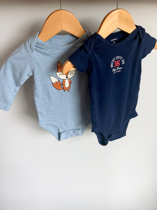 Fox + Super Cute Div. Bodysuits (2) / 6m