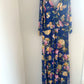 Navy Floral Wrap Maternity Dress / L