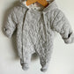 Grey Hood Bunting Suit / 3-6m