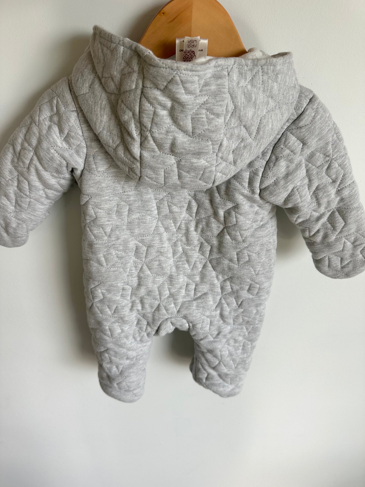 Grey Hood Bunting Suit / 3-6m