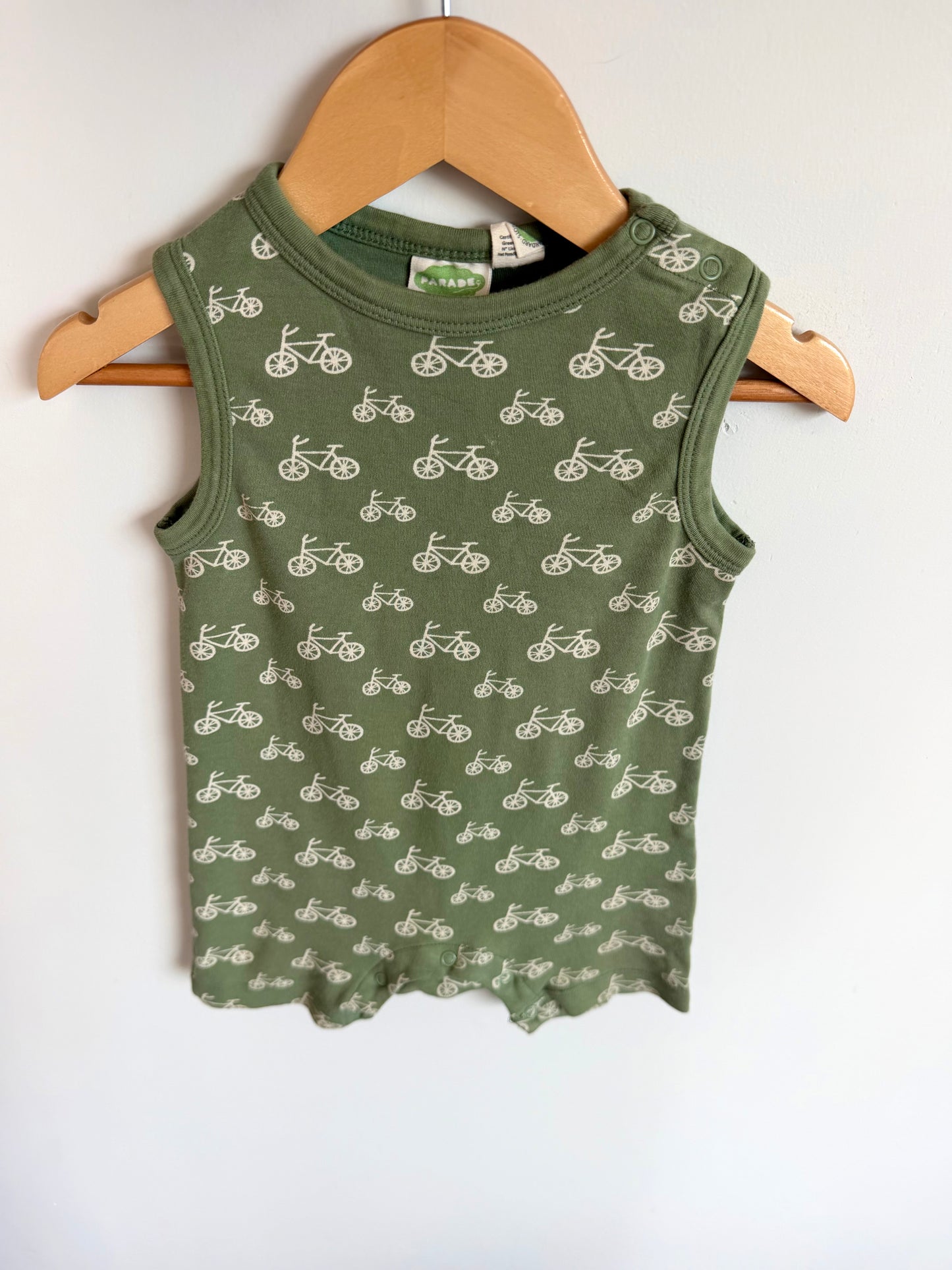 Parade Organic Sage Bicycle Romper / 12-18m