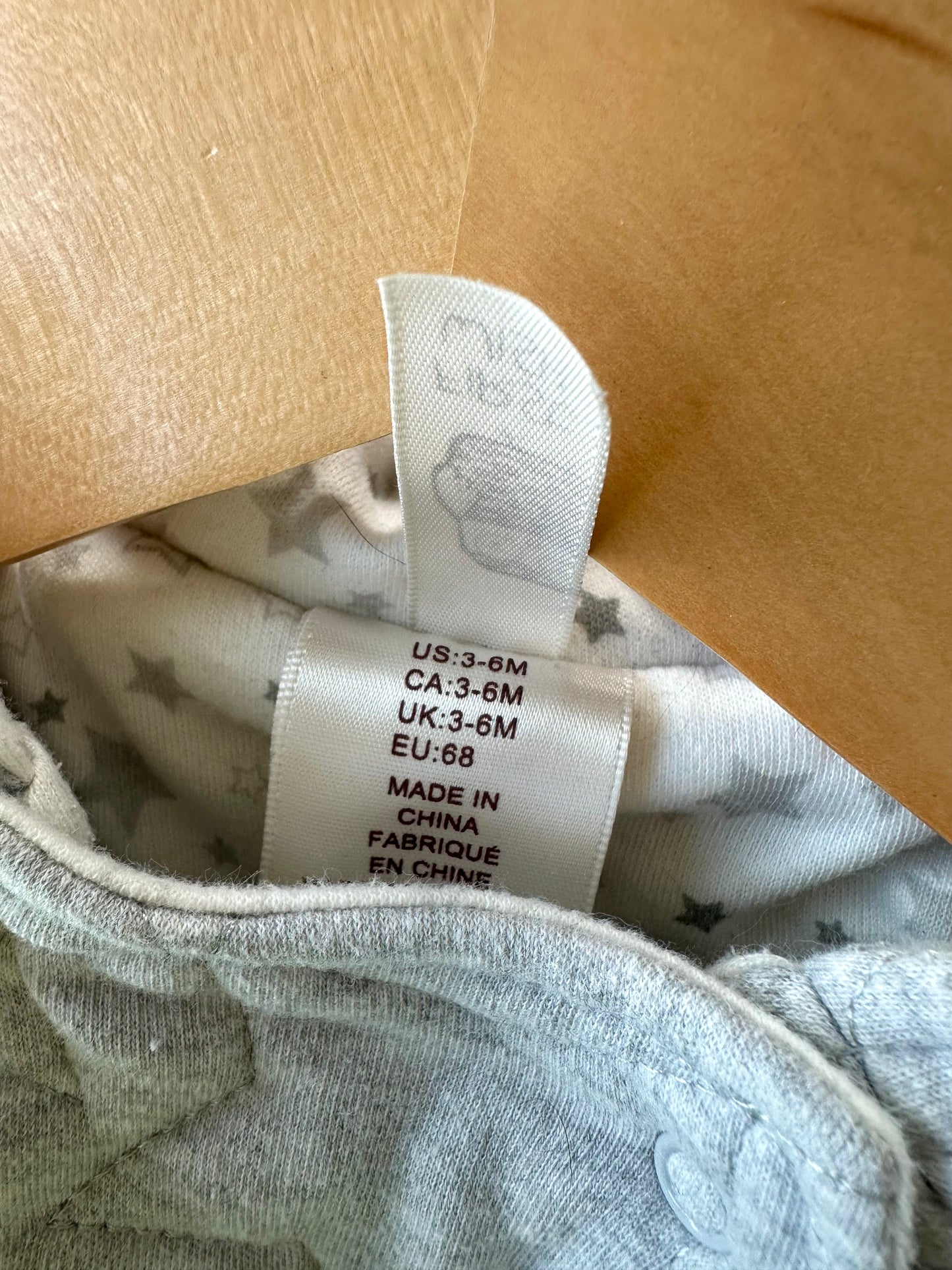 Grey Hood Bunting Suit / 3-6m