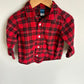 Red Plaid Button Up Top / 18-24m