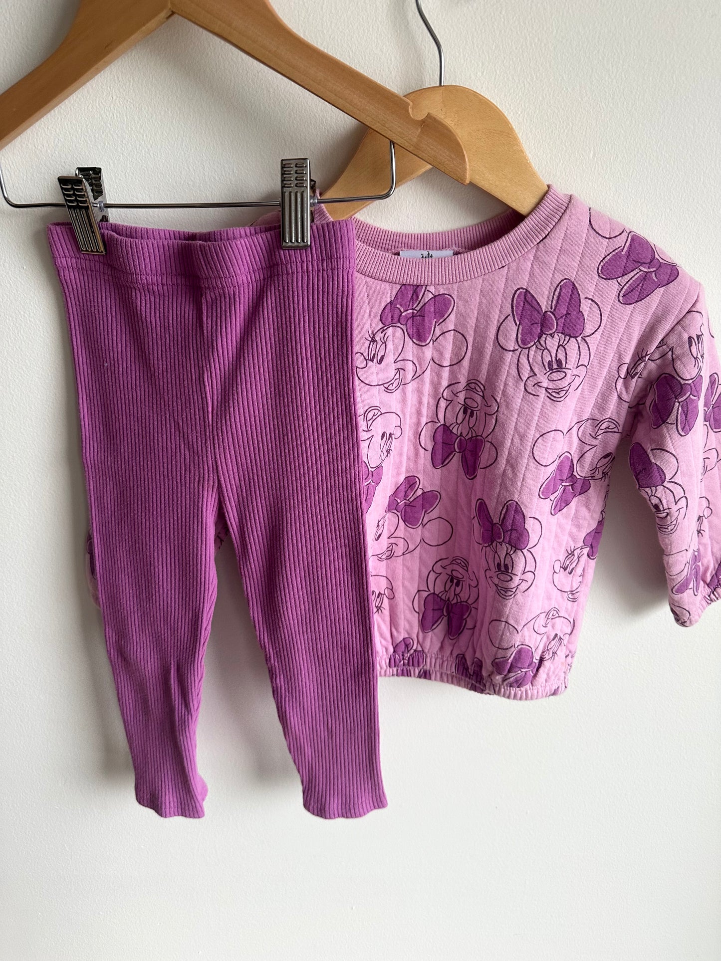 Minnie Purple Sweater + Pants Set / 24m