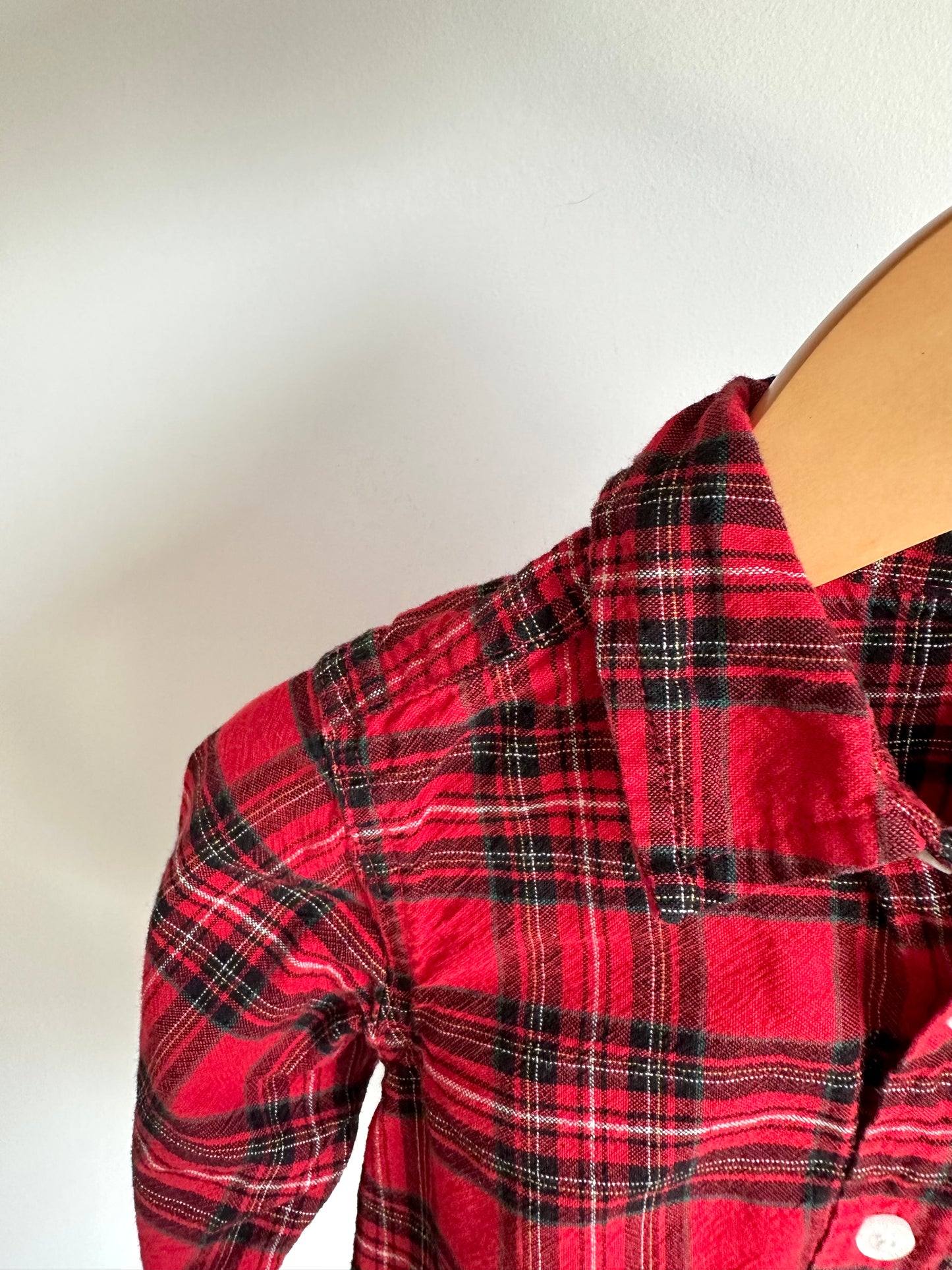 Red Plaid Button Up Top / 18-24m