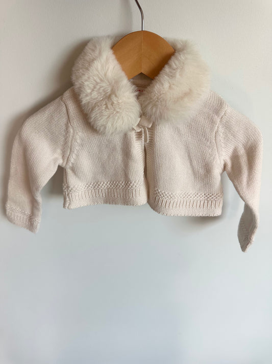 Fuzzy Neck Collar Sweater / 6-12m