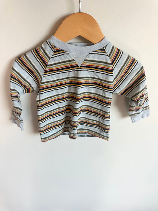 Cotton Striped Blue Top / 6m