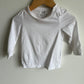 White Long Sleeve Top with Neck Detail / 9-12m