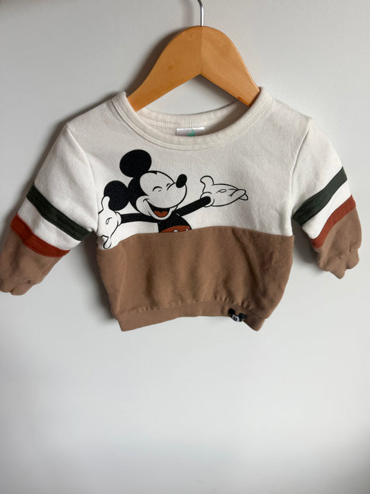 Mickey Sleeve Stripe Sweater / 18m