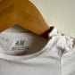 White Long Sleeve Top with Neck Detail / 9-12m