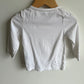 White Long Sleeve Top with Neck Detail / 9-12m