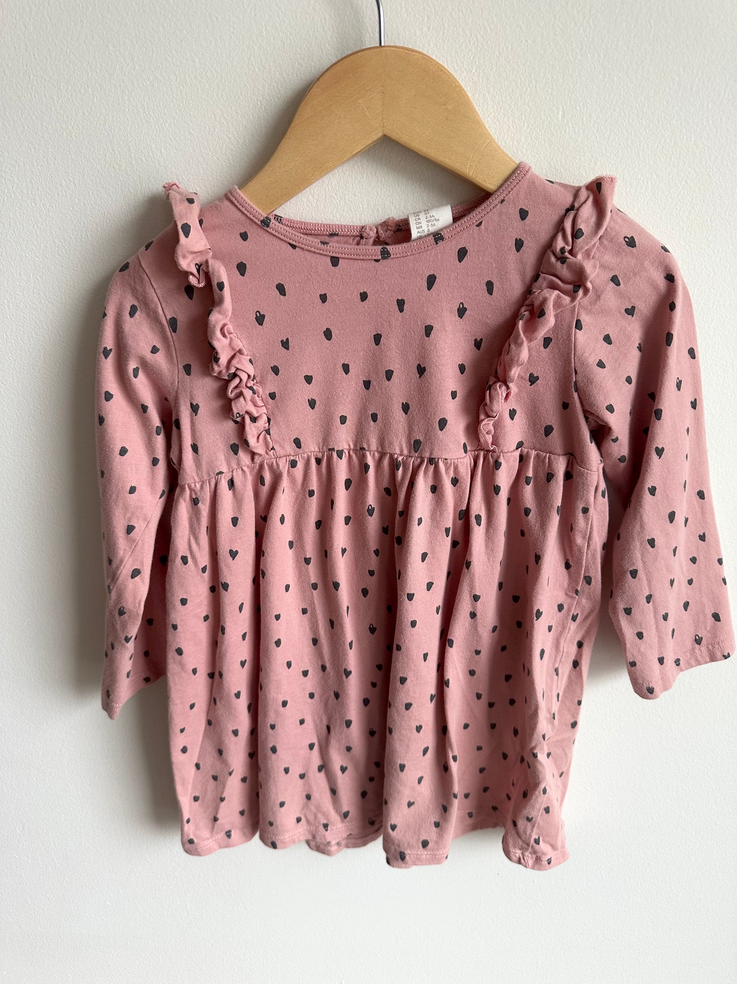 Pink Dot Dress with Ruffles / 2-3T