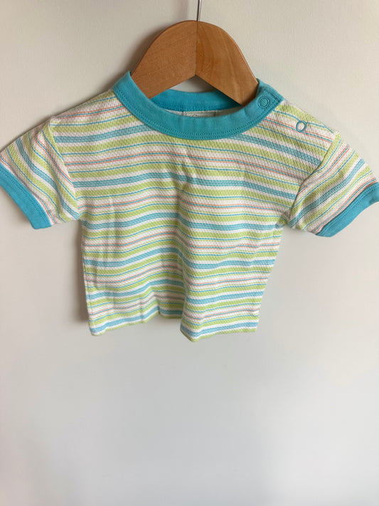 Striped T-Shirt with Blue Trim / 9m