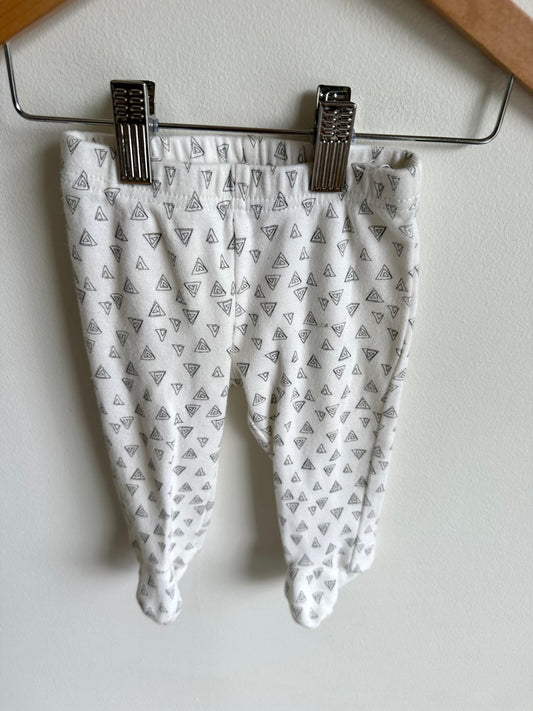 Triangle Pattern Footed Pants / 3-6m