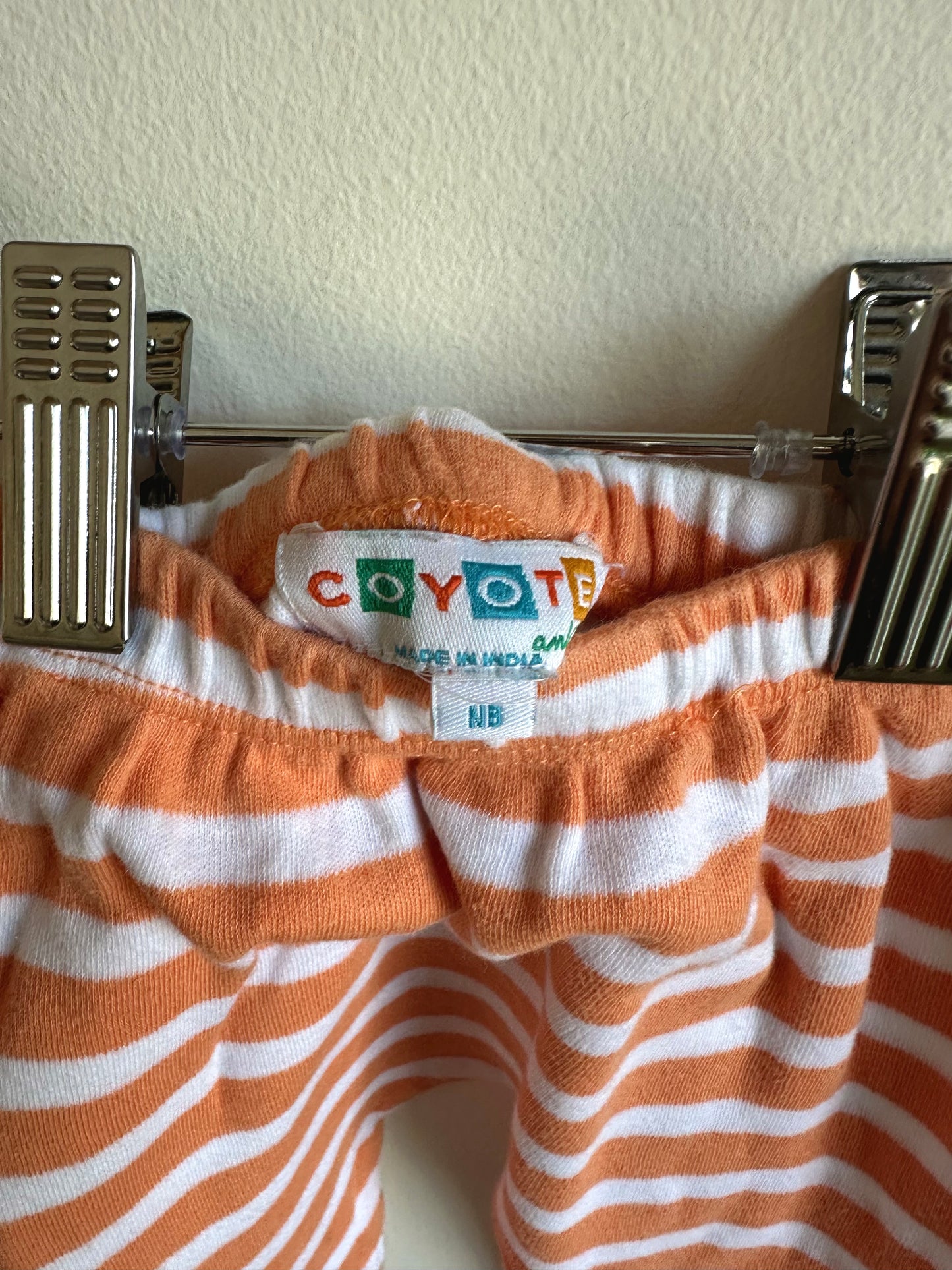 Striped Pumpkin Footed Pants / 0-3m